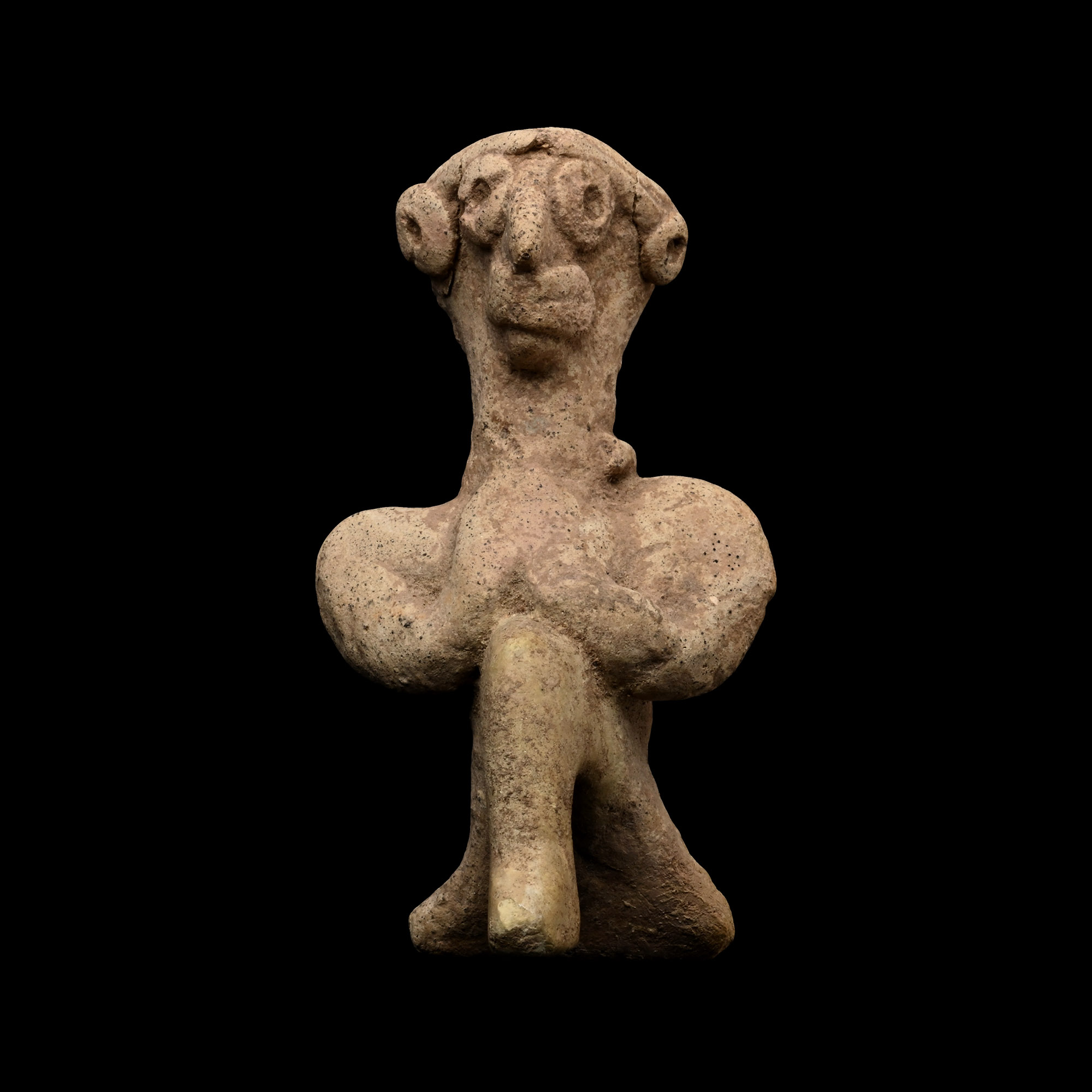 Syro-Hittite Terracotta Kneeling Male Figure