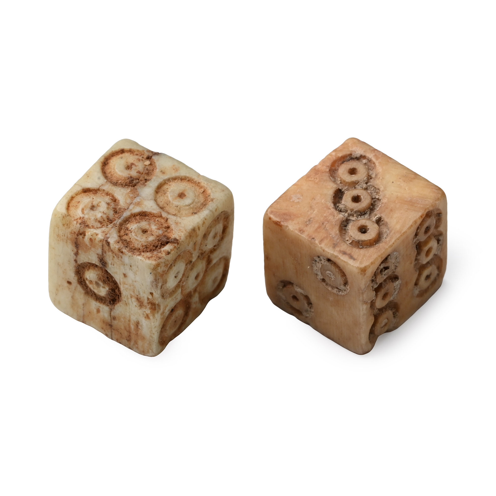 Roman Bone Gaming Dice Pair