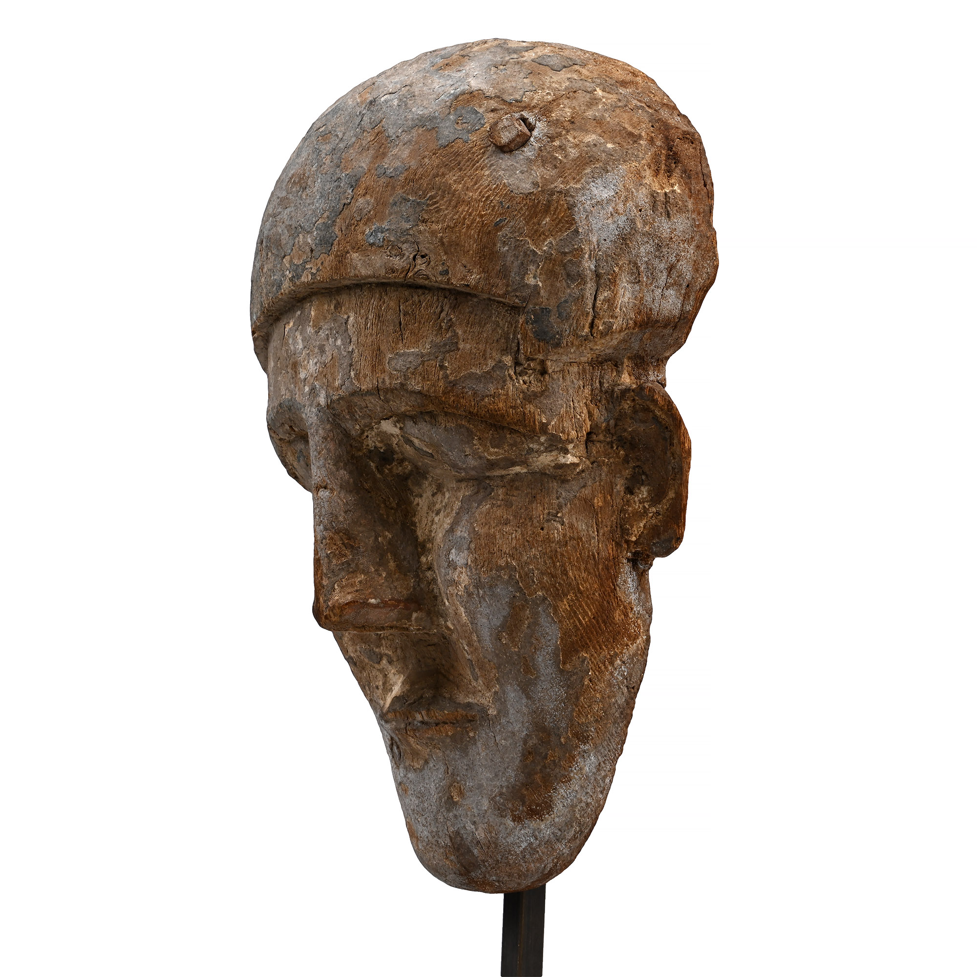 Egyptian Carved Cedar Wood Sarcophagus Mask