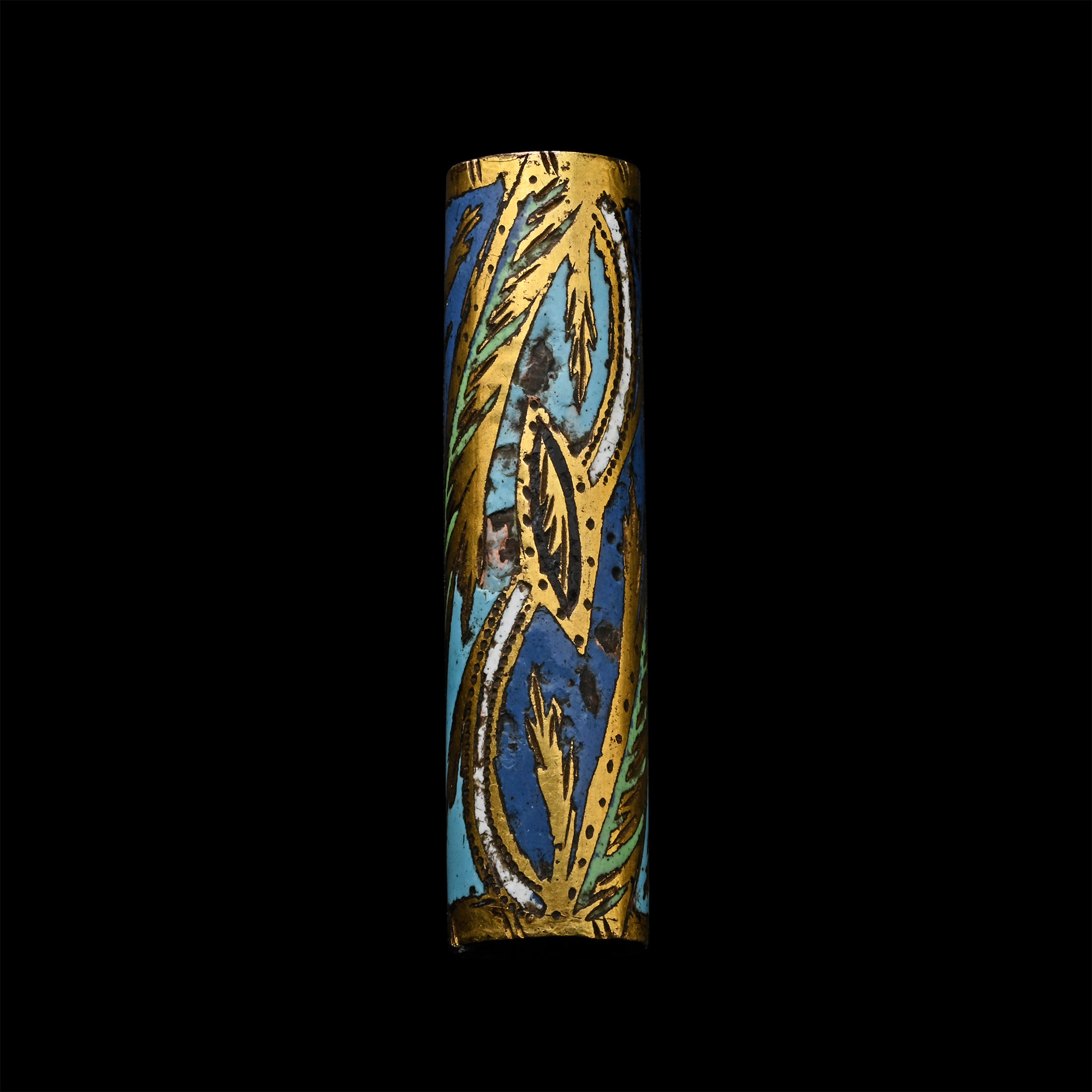 Post Medieval Limoges Style Champlevé Enamelled Crozier Socket