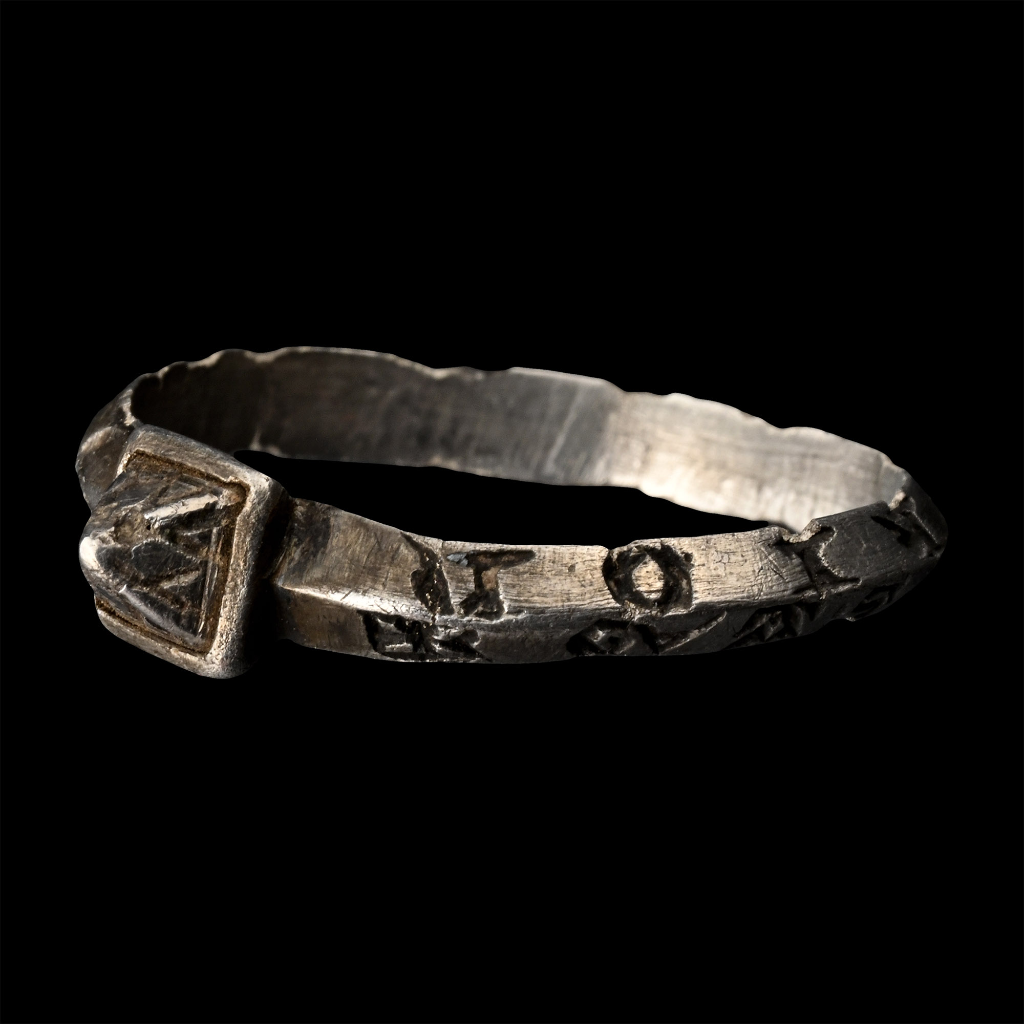 Medieval Amuletic Silver Ring with the Names of the Magi