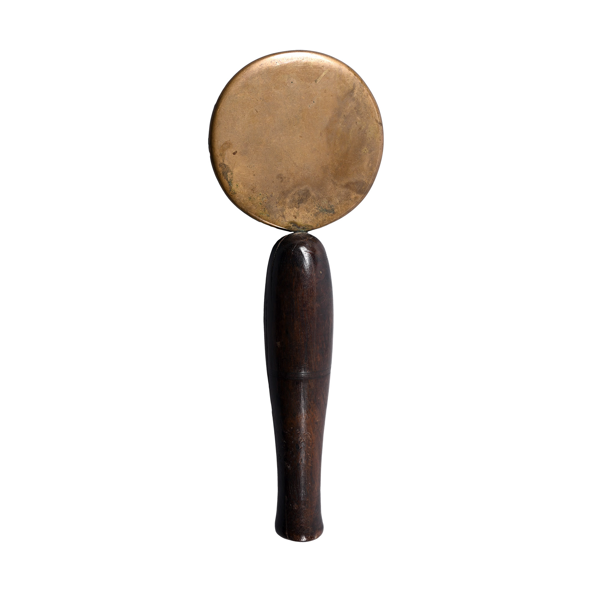 Egyptian Bronze Mirror with Wooden Handle