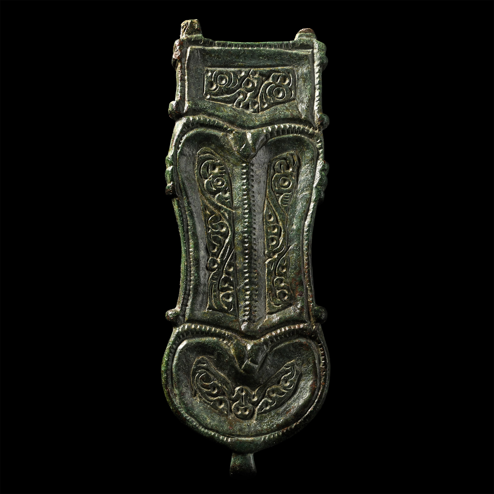 Visigothic Bronze Lyre-Shaped Buckle Plate