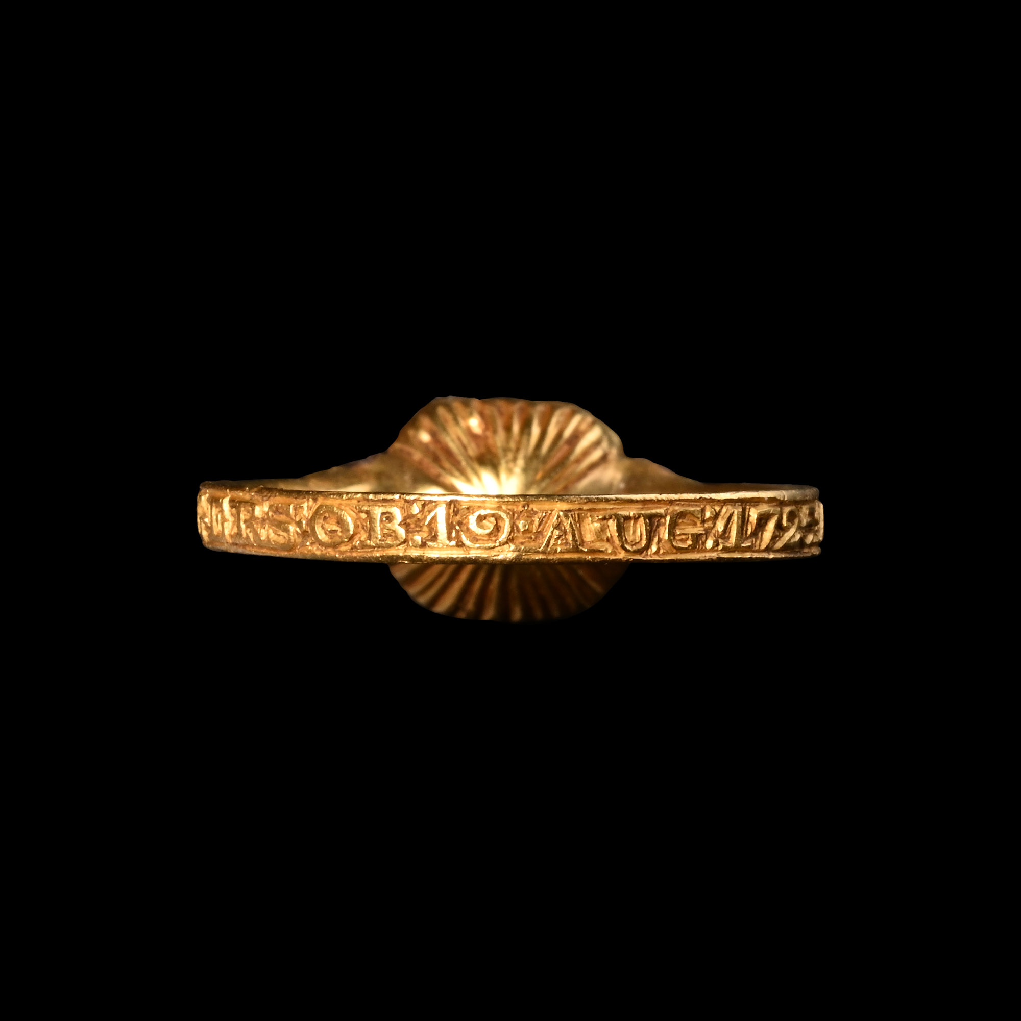 Post Medieval Gold Mourning Ring with Skull