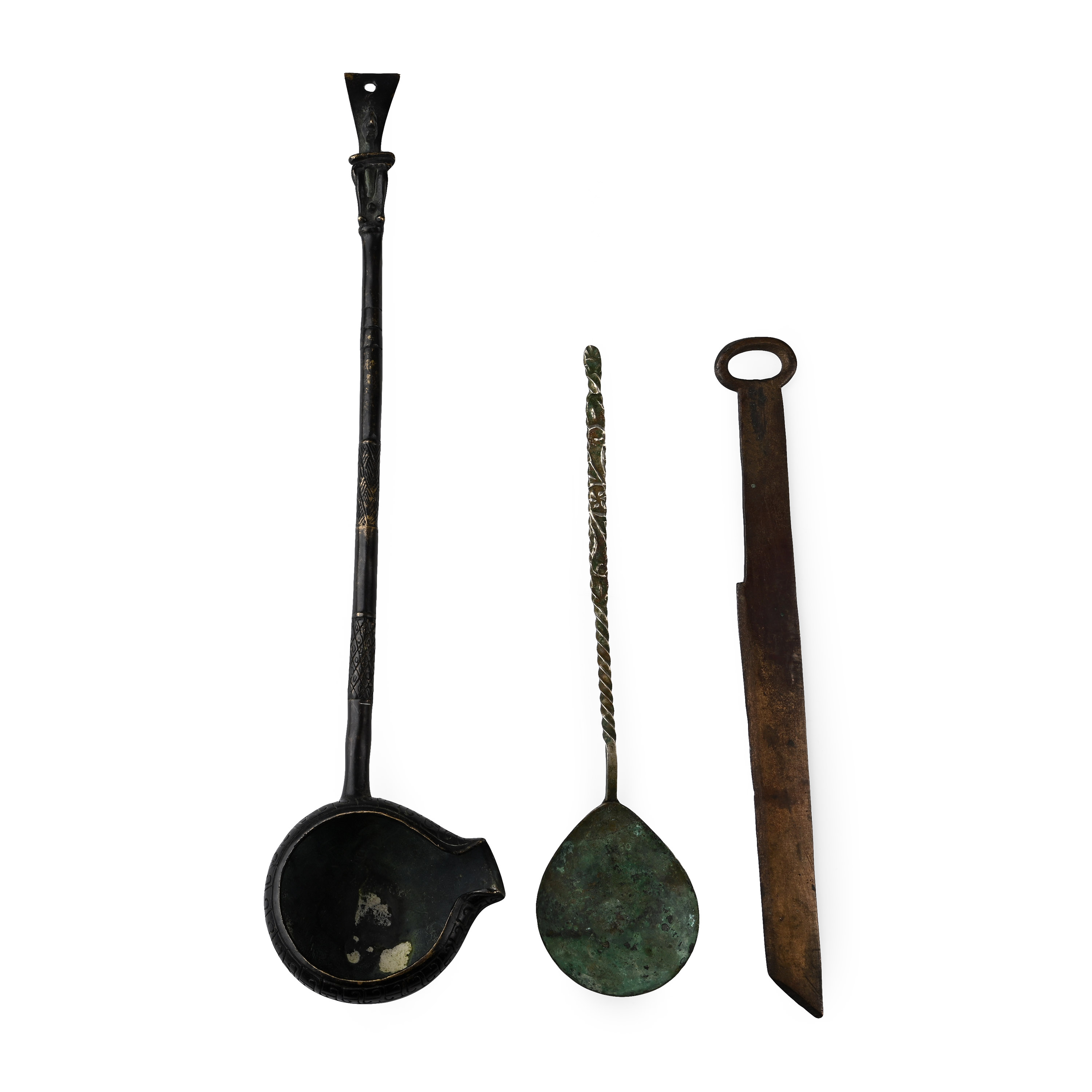 Western Asiatic Style Bronze and Silver Utensil Group