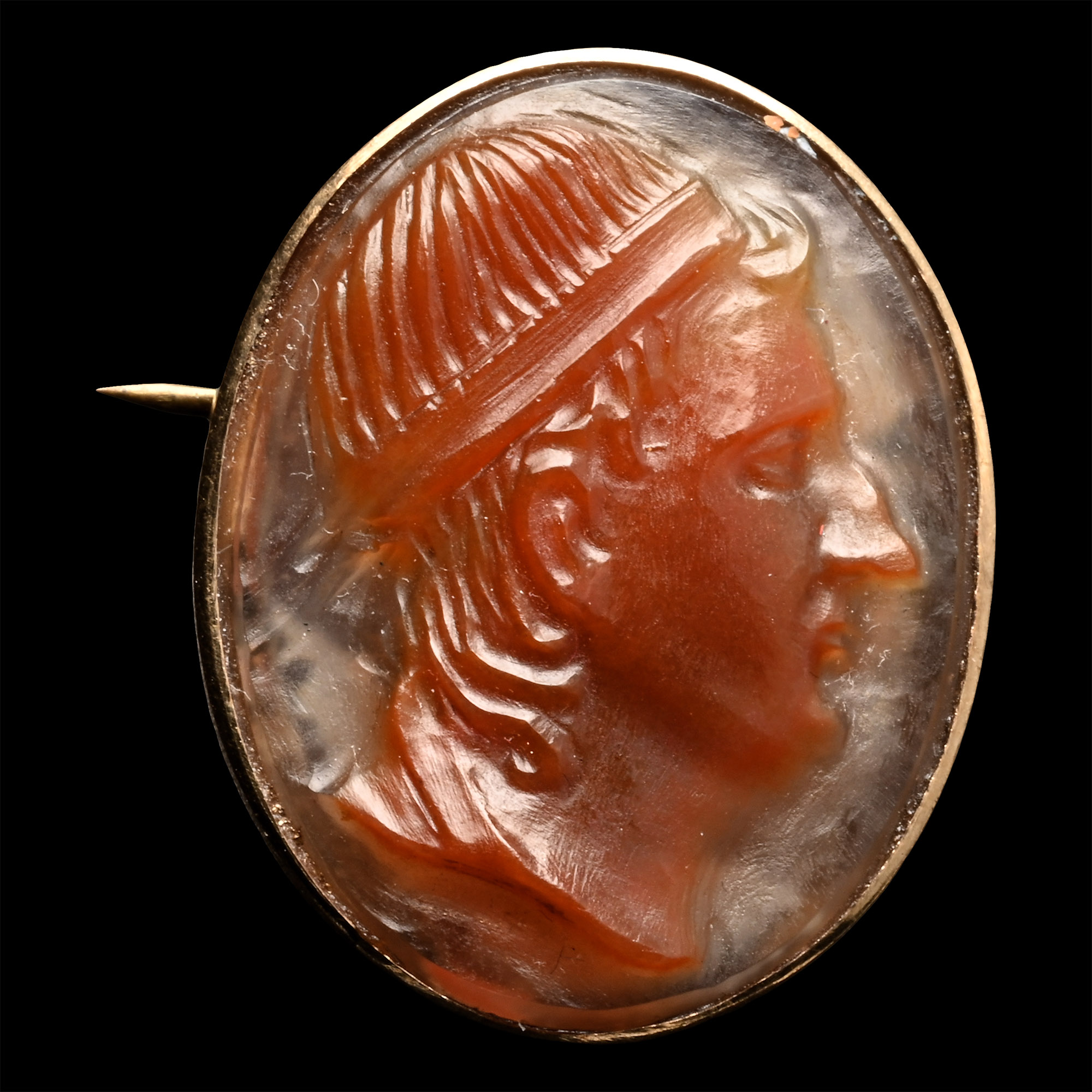 Frederician Agate Cameo of a Man in Brooch