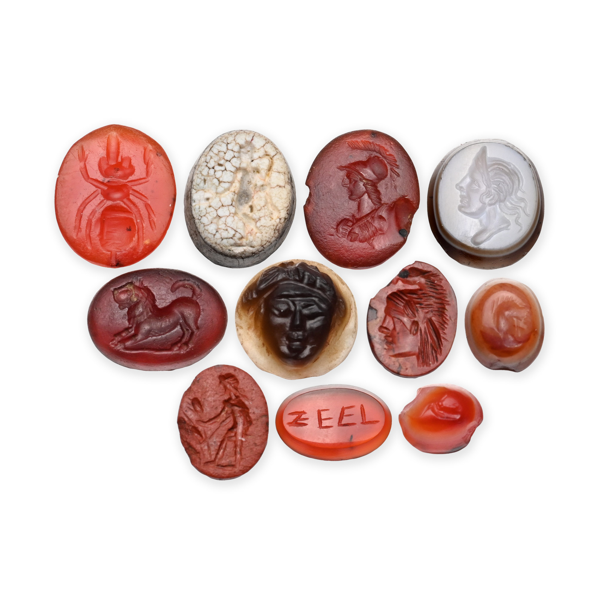 Large Roman Carnelian and Other Gemstone Collection