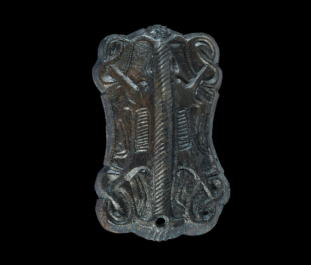 Viking Bronze Zoomorphic Plate Brooch