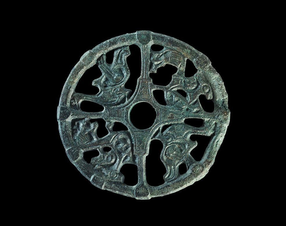 Viking Bronze Oseberg Style Openwork Roundel