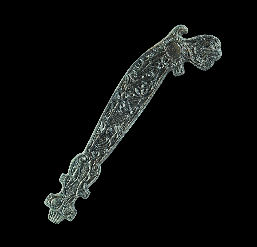 Viking Bronze Zoomorphic Pin-Joint Plaque