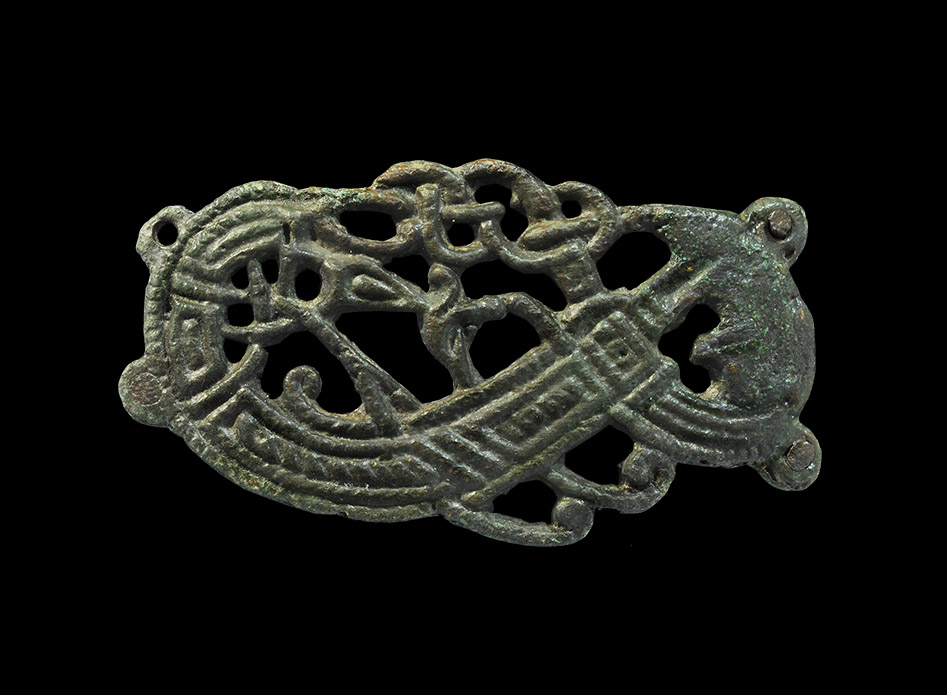 Viking Scandinavian Jellinge Style Bronze Dragon Belt Plaque