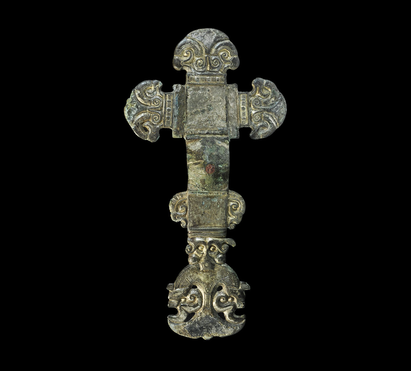Anglo-Saxon Florid Animal-Masks with Birds Cruciform Brooch