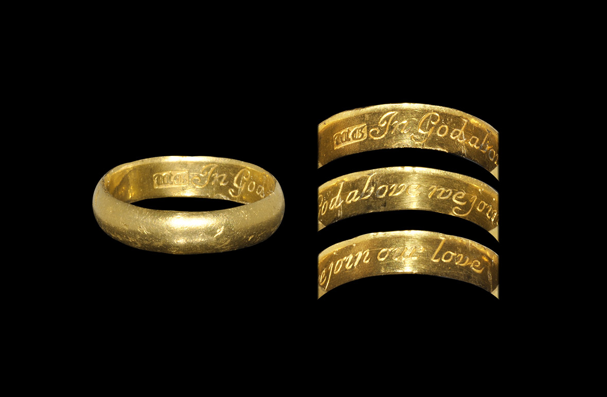 Post Medieval Gold 'In God above we join our love' Posy Ring