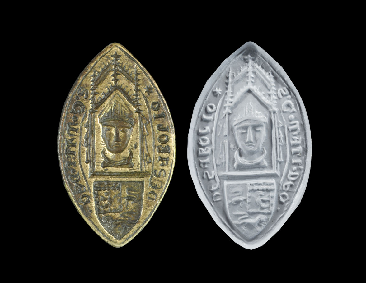 Medieval Bronze Armorial Vesica Seal Matrix