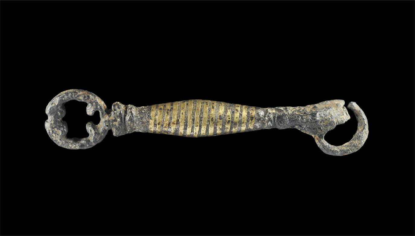 Viking Bronze Decorated Key