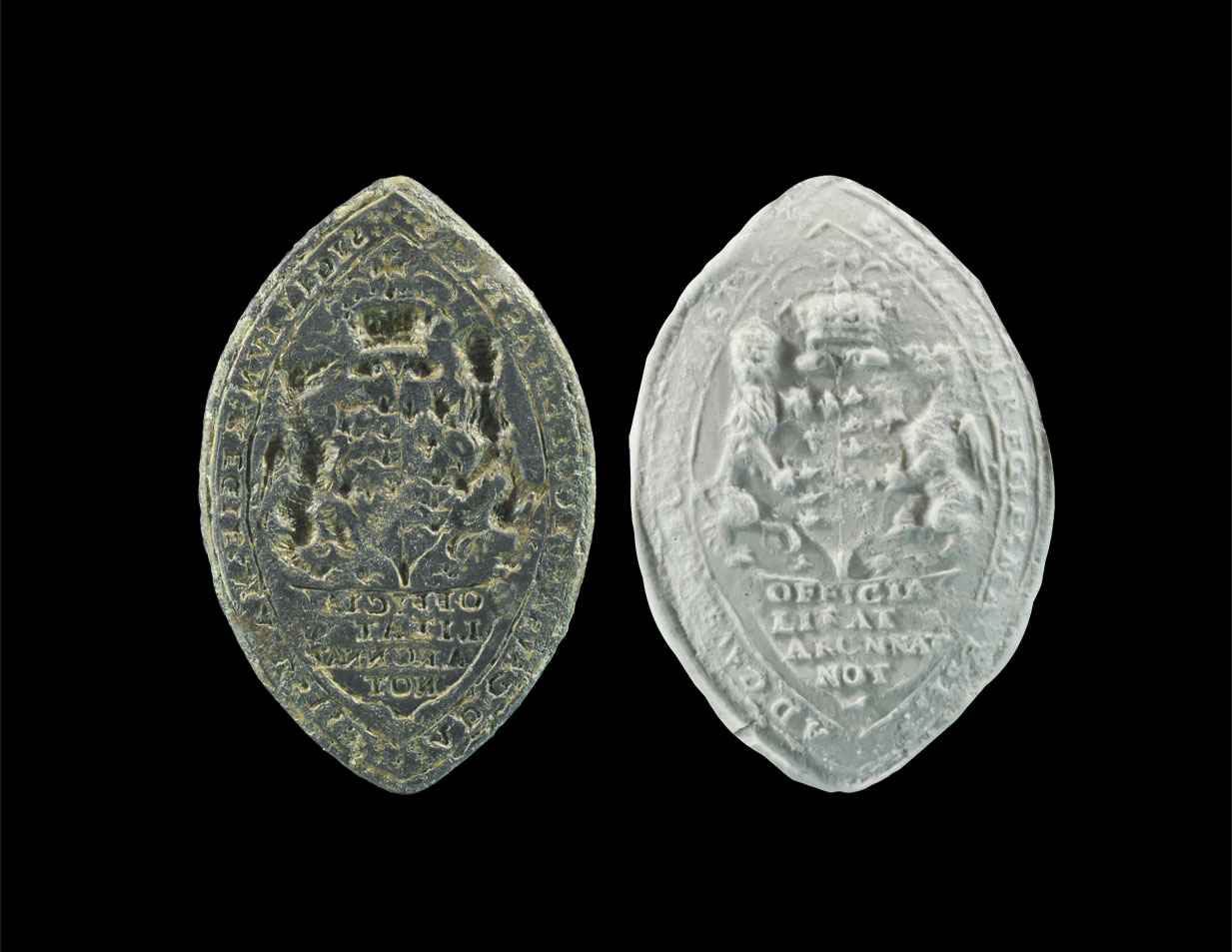 Medieval Bronze Large 'Of His Majesty The King For Church Matters' Bishop Of Nottingham Vesica Seal Matrix