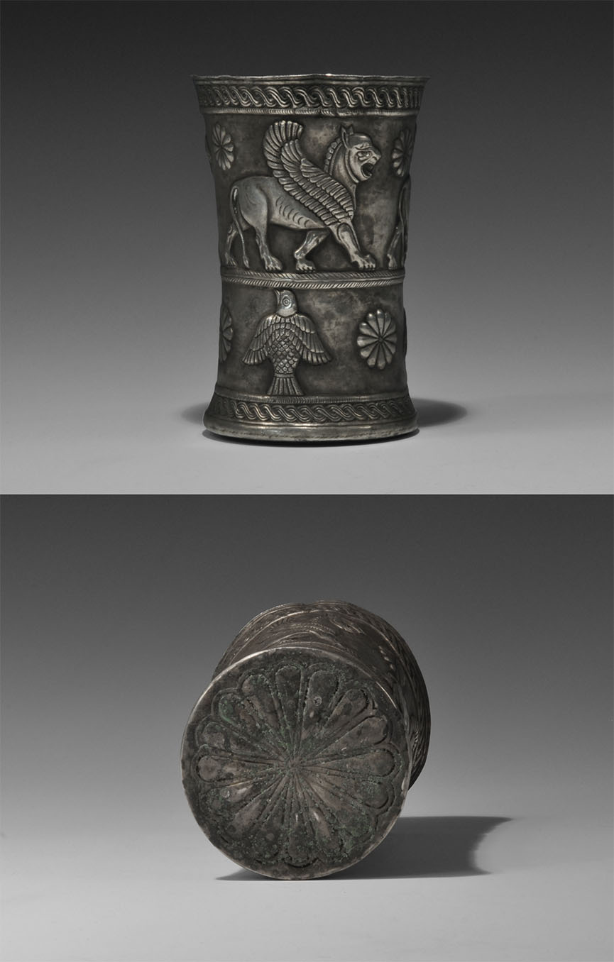 Western Asiatic Achaemenid Beaker with Winged Lions