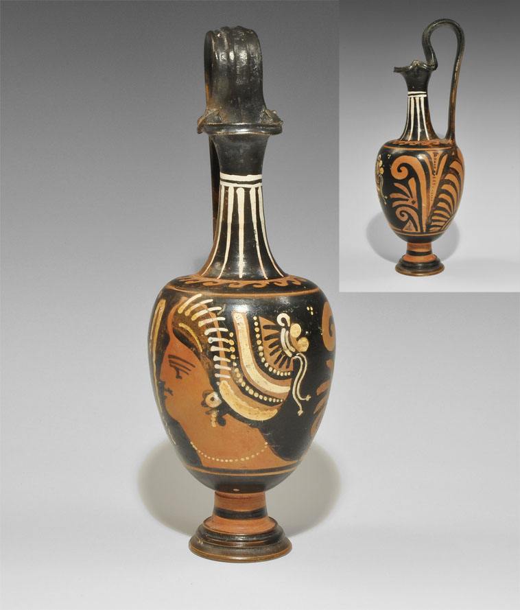 Greek Apulian Pinched-Spout Painted Oinochoe