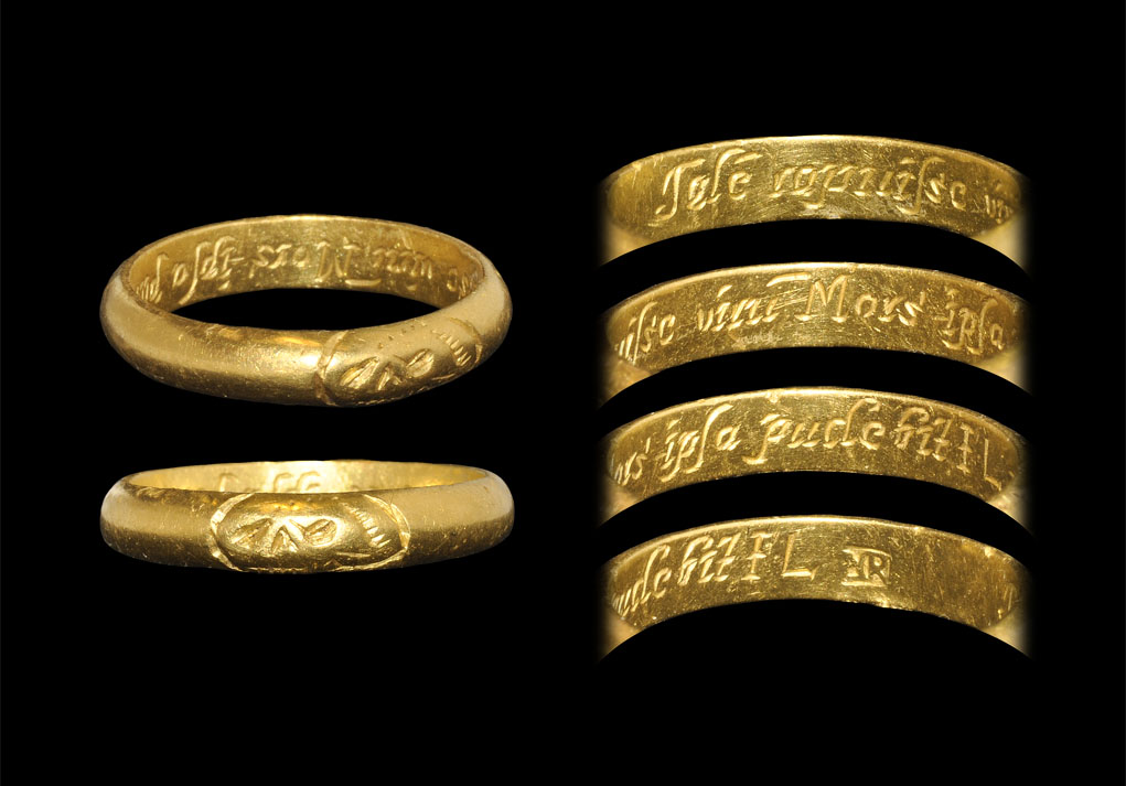 Post Medieval Gold Inscribed Memorial Ring