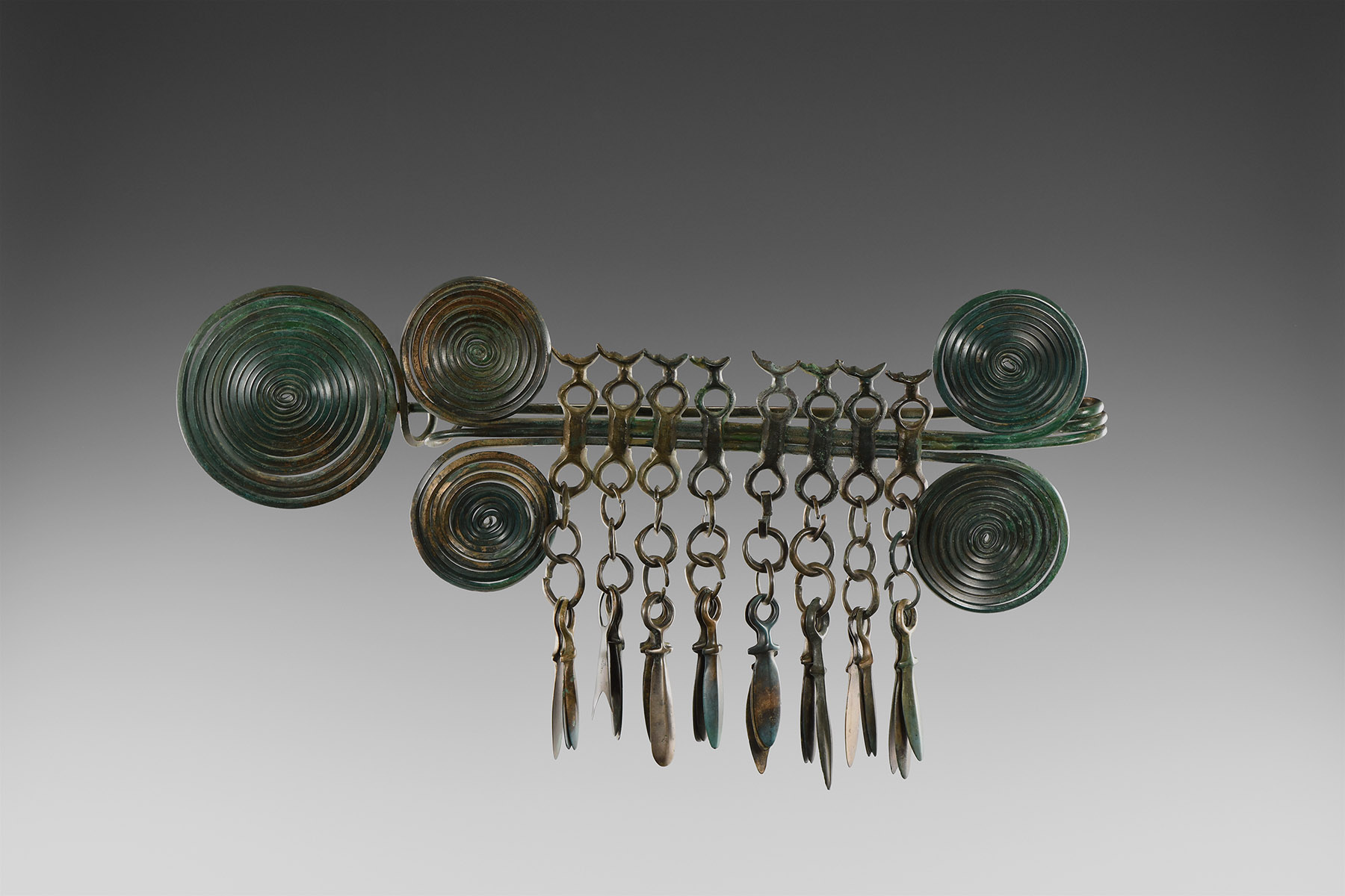 Bronze Age Massive Brooch with Pendants