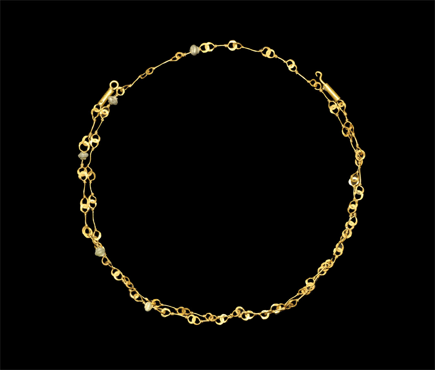 Roman Gold Chain and Bead Necklace