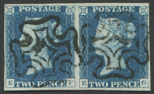 2d Pl.1 'STEEL-BLUE' PAIR 'EF- EG' VFU