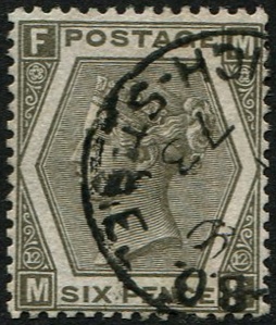 6d Grey SG 125 'DEEP SHADE' VFU