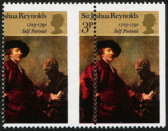 1973 Paintings 3p SG 931 DRAMATIC 'PERF SHIFT'
