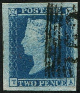 2d Pl.4 'TA' (SG 15 'DEEP FULL-BLUE') VFU