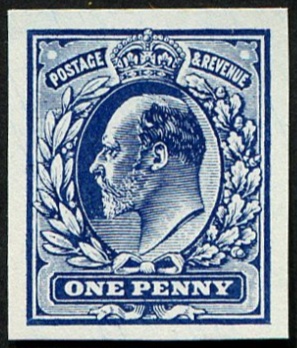 1913 'SAMPLE' TRIAL OF 1d IN DARK BLUE