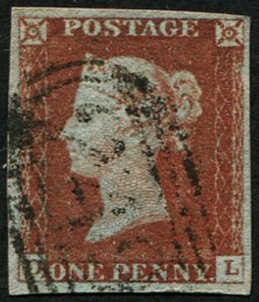 1d Pl.49 'DL' (SG 10 'DEEP RED-BROWN') VFU
