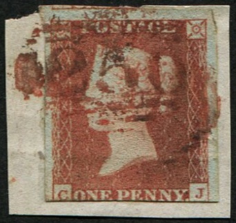 1d Pl.97 'CJ' 'RED' NUMERAL