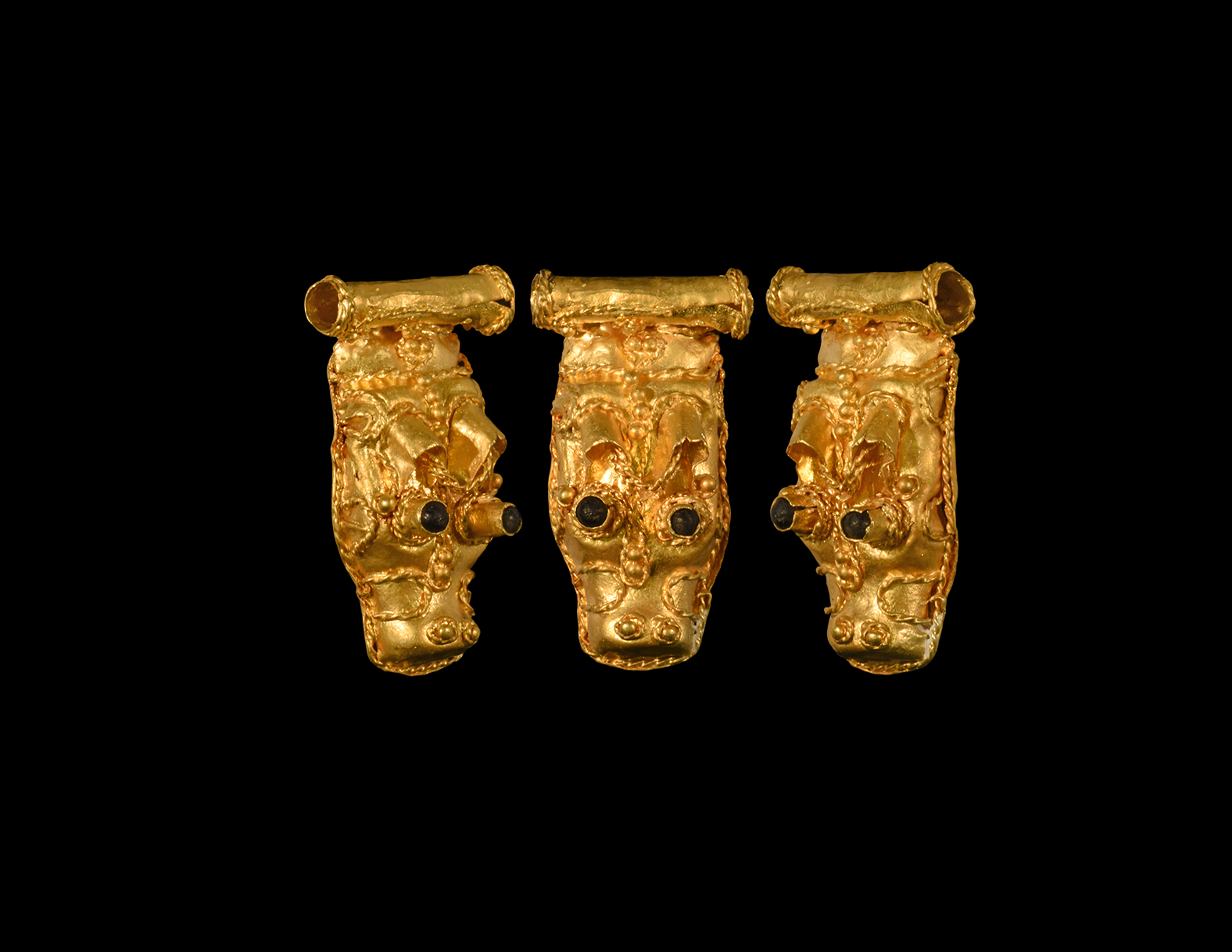 Pre-Viking Gold Beast-Head Necklace Pendant