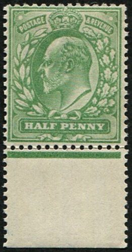 1d SG 218 Variety 'DEEP YELLOW-GREEN' U/M