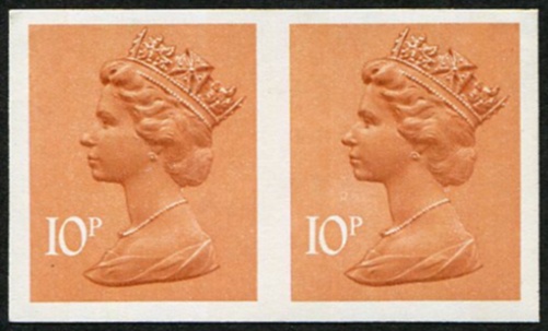 1976 10p SG X886a 'IMPERF PAIR'