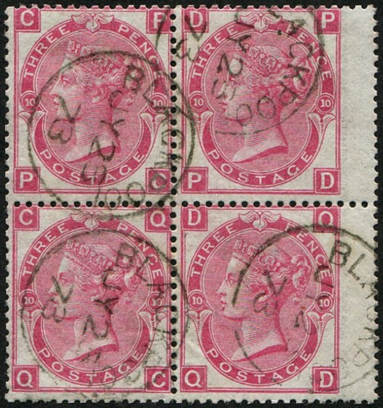 3d SG 103, Pl.10 BLOCK OF FOUR VFU
