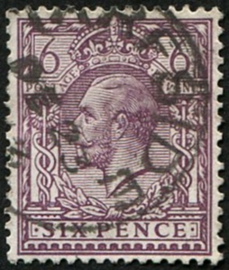 6d SG 384(2) 'SLATE-PURPLE' VFU