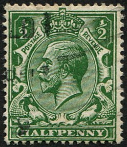 1/2d SG 353(4) 'VERY DEEP GREEN' VFU