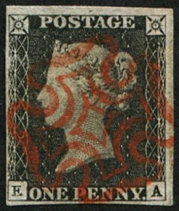 1d Pl.2 'EA' SUPERB USED