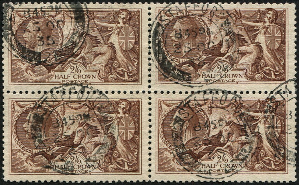 2/6d SG 450(2) 'REDDISH-BROWN' BLOCK OF 4 VFU