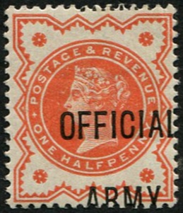 ARMY 1/2d SG O41b VARIETY