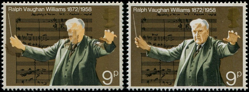 1972 Annivs. 9p SG 903 'DROPPED FACE' & 'HANDS'