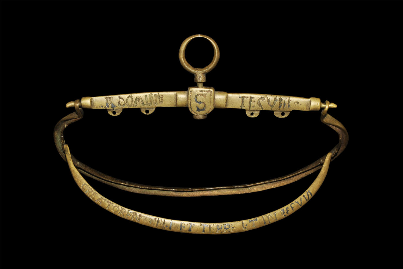 Medieval Bronze Inscribed Purse Frame
