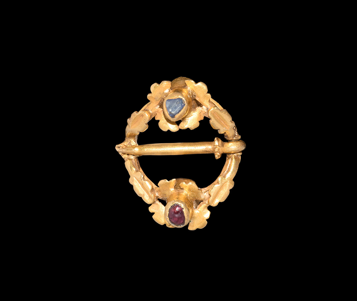 Medieval Gold Floral Ring Brooch