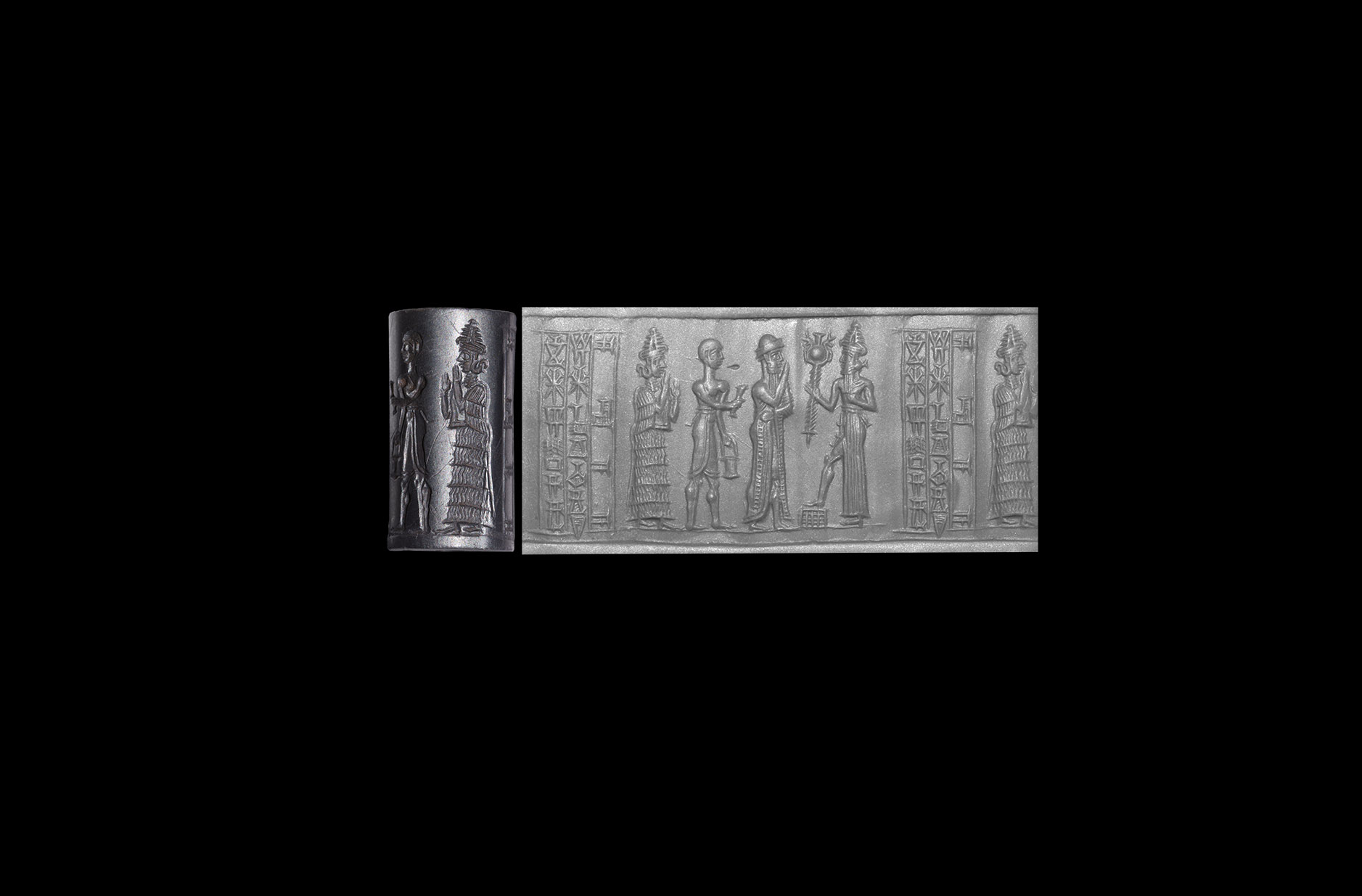 Western Asiatic Old Babylonian Cylinder Seal of Zalay, Son of Sin-Nasir