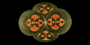 Celtic Enamelled Hidden Faces Bridle Mount