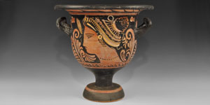 Greek Red-Figure Bell Krater with Ladies of Fashion