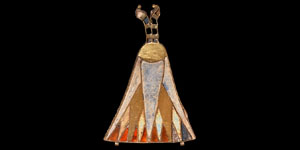 Egyptian Gold Jewelled Lotus Flower Pendant