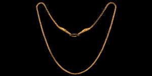 Viking Gold Necklace with Raven-Head Terminals