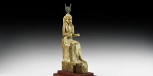 Egyptian Wooden Seated Isis